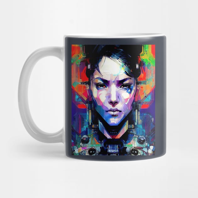 Glitch Cyberpunk Android Girl by Edongski303 Teepublic Merch